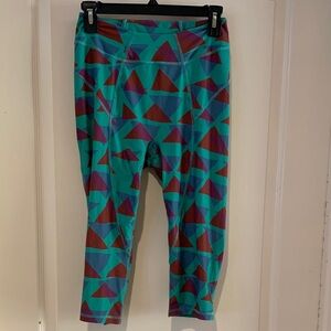 FP Movement by Free People Teal and Burgundy Geometric Leggings